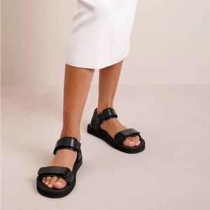 Authentic The Row Hook and Loop Sandal in Leather